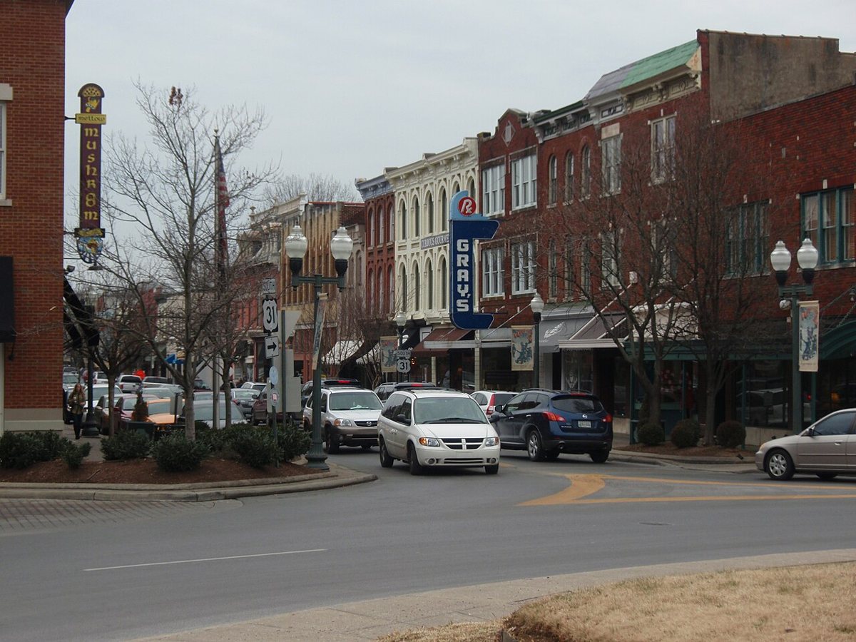 Historic town square in Franklin, Tennessee