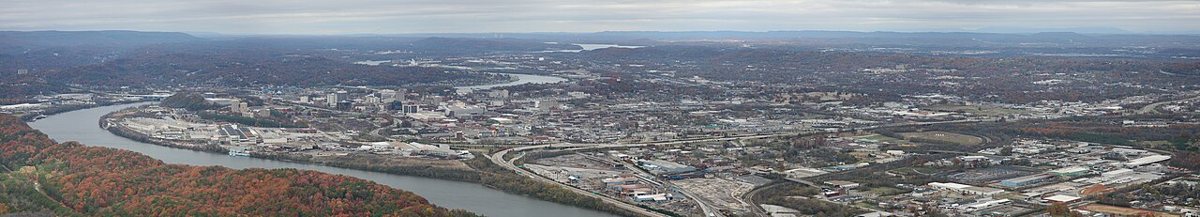 Downtown Chattanooga skyline along the Tennessee River