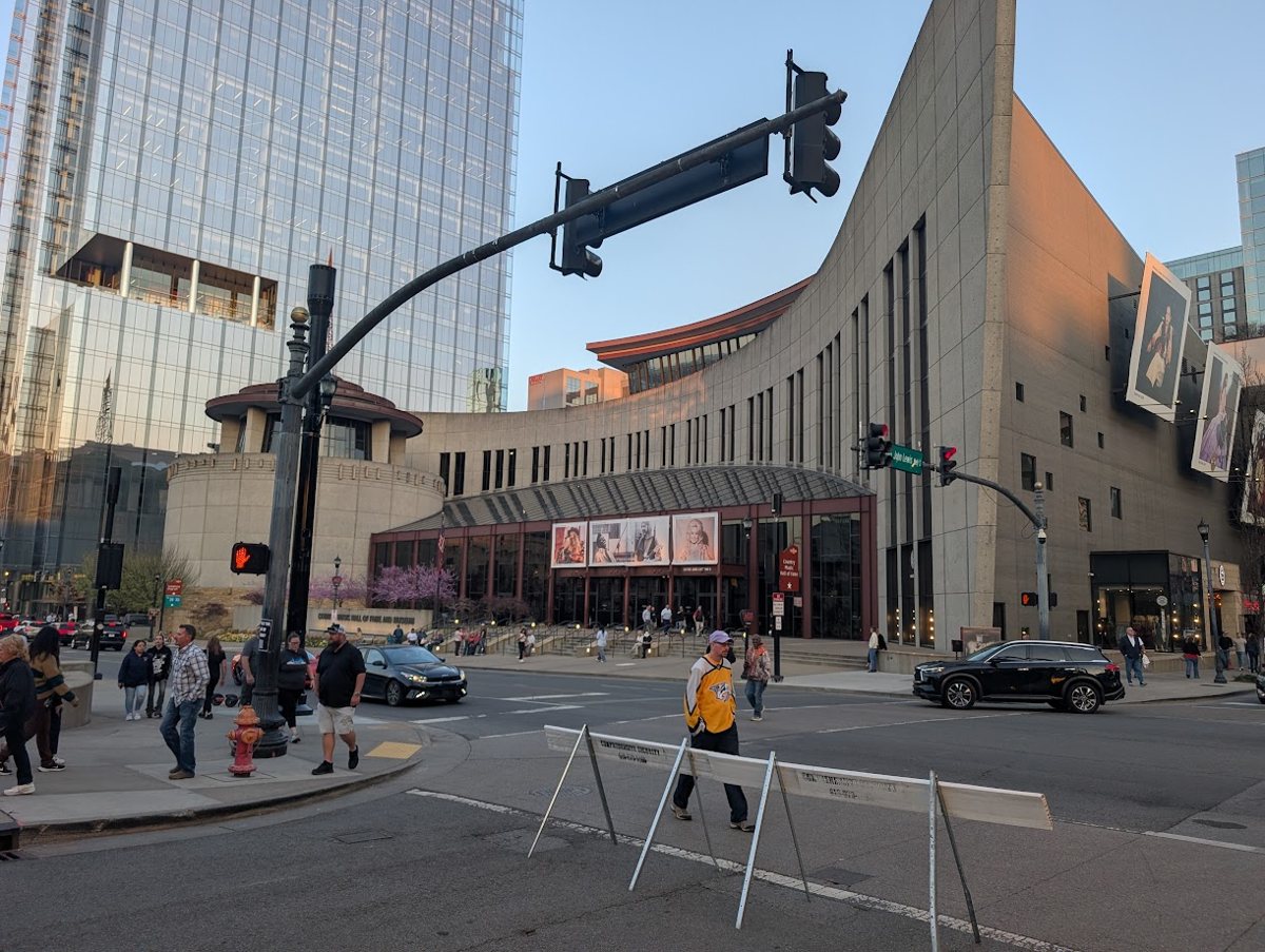 Exterior of the Country Music Hall of Fame and Museum building downtown