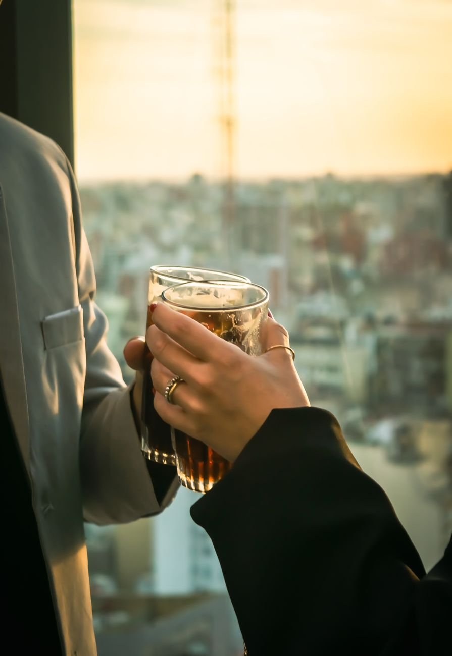 a rooftop bar view over the Gulch skyline